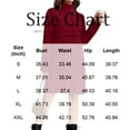 thumbnail image 4 of Women's Sweater Dress Knit Dress High Neck Long Sleeve Ribbed Loose Fit Warm Comfortable Winter Dress for Casual Loungewear,Wine,S, 4 of 7