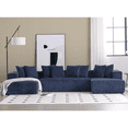 thumbnail image 2 of 131'' Modular Sectional Couch, U-Shaped Sofa with Chaise Lounge, Blue Striped Corduroy Fabric, Upholstered 4-Seater, Free Combination, for Living Room Bedroom, 2 of 2