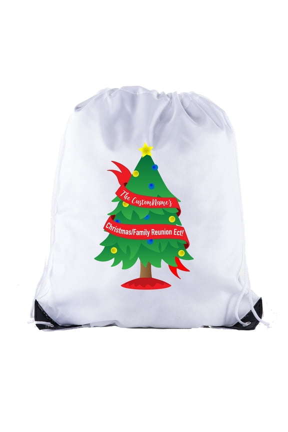 Christmas Tree Banner with custom name- Family Reunion Party Favor Bags