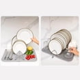 thumbnail image 4 of LWVITH Foldable Dish Drying Mat, Collapsible Plate Rack 2-in-1, Space-Saving Kitchen Counter Drainage Tray, Portable Absorbent Mat for Drying Dishes, for RV Camping Apartment Home Kitchen, 4 of 6