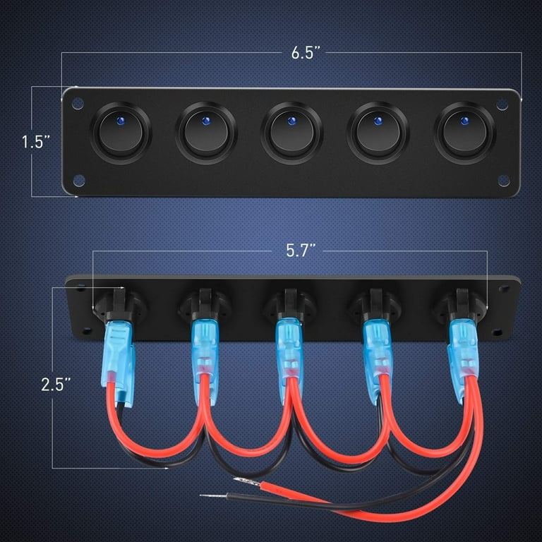 Nilight 5PCS 12V LED Toggle Switch Heavy Duty 20A Switch SPST ON Off 3 Pin Rocker Switch For Automotive Cars Trucks Boats Racking Cars