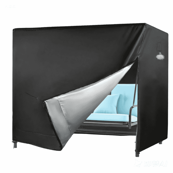 Outdoor Swing Cover Oxford Fabric 3 Seater Hammock Cover 87"*49"*67" Swing Chair Cover UV Dust Water Resistant with Fasten Belt