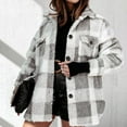 thumbnail image 5 of Wiyuqeen Shacket Jacket Women Plaid Long Sleeve Shirts Flannel Lapel Button Down Casual Tartan Coats Fall Boyfriend Blouse, 5 of 6