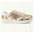 thumbnail image 4 of LUCKY STEP Stylish Star Low Top Lace Up Sneaker Comfort Walking Shoes,Gold PU,Womens, 4 of 11