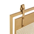 thumbnail image 5 of DecMode 38" x 36" Gold Metal Suspended Grid Style Netting Single Panel Fireplace Screen with Bolted Detailing, 1-Piece, 5 of 14
