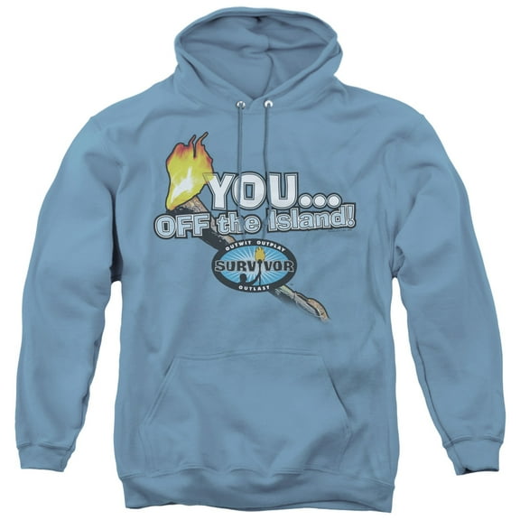 Survivor You Off The Island Adult Pullover Hoodie Sweatshirt Carolina Blue