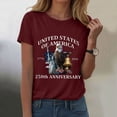 thumbnail image 2 of Duqingm America 250 Shirt 250 Years America Anniversary 250th Independence Day Freedom T-Shirt Wine,3XL, 2 of 7