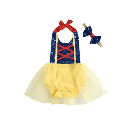 

LisenraIn Newborn Baby Girl Ruffle Romper Dress Sleeveless Lace Tutu Halter Backless Tulle Jumpsuit Headband