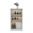 thumbnail image 4 of Depot E-Shop DE-IBM8990 22 x 8 in. Kenton Kitchen Island with 2 Bottle Organizer & Shelf, White & Macadamia, 4 of 5