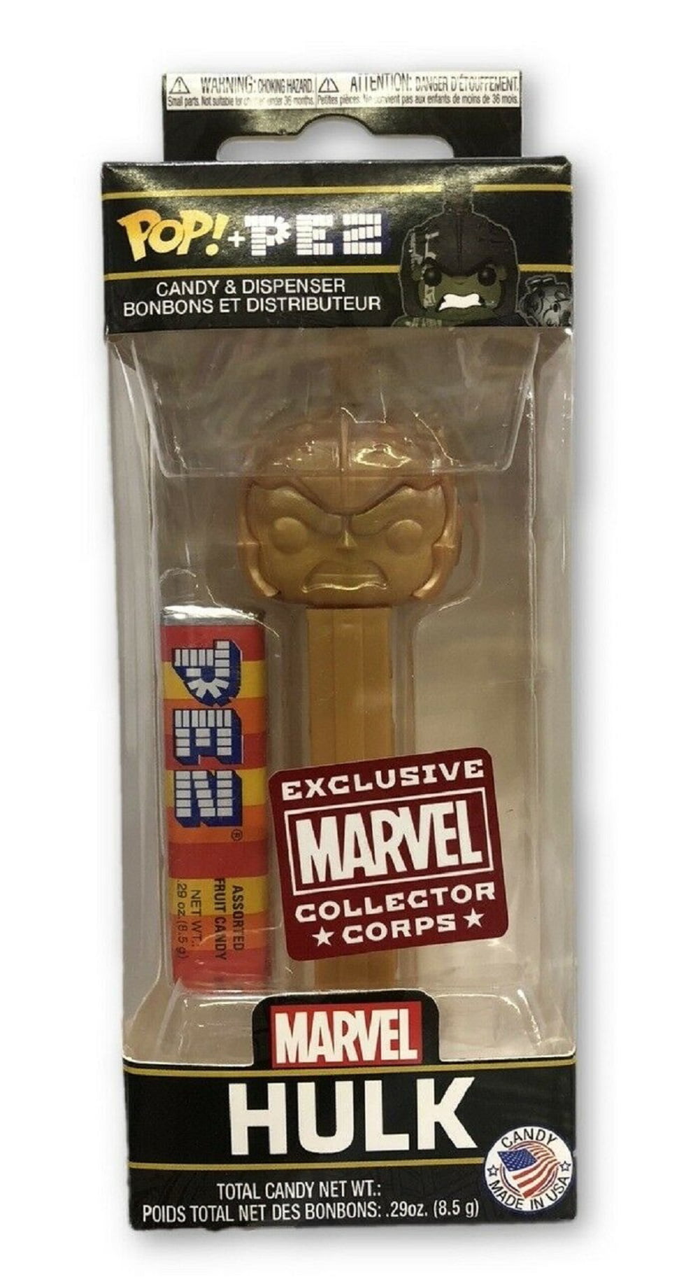 NEW Pop Pez Hulk Candy & Dispenser Marvel Collector Corps Exclusive Gold Funko 