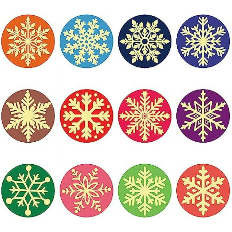 Metallic Snowflakes - 12 Foil Stickers For Winter
