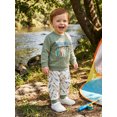 thumbnail image 5 of RUINIXCW Boys 2Pcs Fall Outfits Long Sleeve O Neck Letter Print Sweatshirt Fish Print Pants Sets, 5 of 9