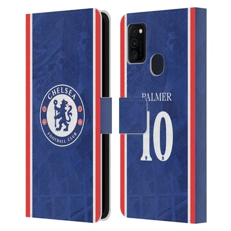 Chelsea Football Club 2025/26 Players Home Kit Cole Palmer Leather Wallet Case Compatible with Samsung Galaxy M30s (2019)/M21 (2020)
