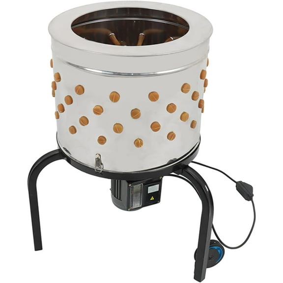 netuera Stainless Steel Chicken Plucker, 20 inch Barrel Diameter Chicken Plucker Machine, Chicken De-Feather Machine with Transport Wheels for Poultry Chicken, Duck, Turkey, Quail (120V 280RPM)