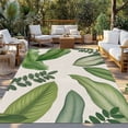 thumbnail image 2 of Green Leaves Outdoor Rug for Patio/Deck/Porch, Non-Slip Large Area Rug 5 x 7 Ft, Tropical Summer Botanical Watercolor Elegant Rustic Indoor Outdoor Rugs Washable Area Rugs, Camping Rug Carpet Runner, 2 of 8