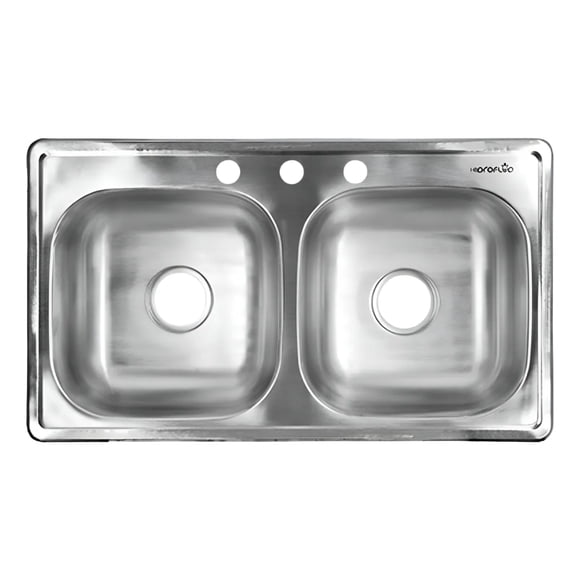 Tarja Fregadero Tina Doble Hidroflud Empotrable 84x48 Cromo Plateado Cocina Hogar