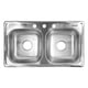 thumbnail image 1 of Tarja Fregadero Tina Doble Hidroflud Empotrable 84x48 Cromo Plateado Cocina Hogar, 1 of 3