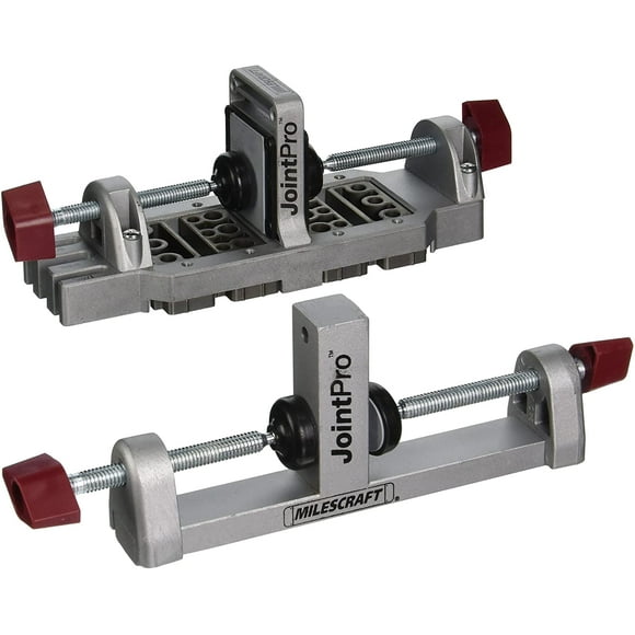Milescraft 13110003 JointPro - Professional Doweling Jig, silver - 13110003, Clamp both boards simultaneously for precise hole alignment By Brand Milescraft