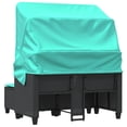 thumbnail image 3 of vidaXL Patio Sofa 2-Seater with Canopy and Stools Black Poly Rattan, 3 of 10