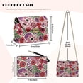 thumbnail image 6 of KUIFORTI Red Flower Crossbody Bag for Women Portability Cell Phone Women's Shoulder Handbags Leather Soft Purse Shoulder Bags with Chain Strap for Travel Daypack, 6 of 6