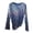 Blue, variant on Women's Metallic Tops Long Sleeve Crew Neck Holographic Shiny T-Shirt (Pink M)
