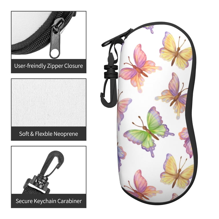 ZICANCN Sunglasses Soft Case, Love Beautiful Butterflies Neoprene
