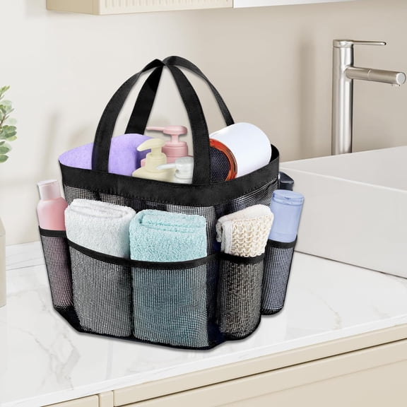 HHGBAD Portable Shower Caddy with Large Capacity & 8 Pockets - Durable Mesh Material for Beach, Gym, and Travel
