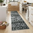 thumbnail image 2 of HOMERRY Hallway Runner Rug Geometric Non Slip Indoor Carpet for Entryway Laundry, 2' x 6' Black, 2 of 5