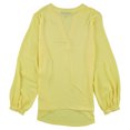 thumbnail image 2 of INC Blusa con cuello dividido para mujer, amarillo, grande, 2 of 2