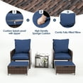 thumbnail image 5 of Amopatio 5 Piece Patio Furniture Set, Outdoor Patio Conversation Rattan Chair with Ottomans w/Storage Coffee Table for Patio, Space Saving Design for Balcony Poolside Front Porch Deck, Navy, 5 of 10