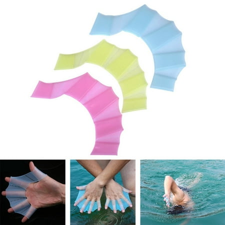 BALIGHT 1x Silicone Diving Swimming Flipper Hand Fin Swim Web Training Glove Gear (Best Swim Paddles For Triathlon Training)
