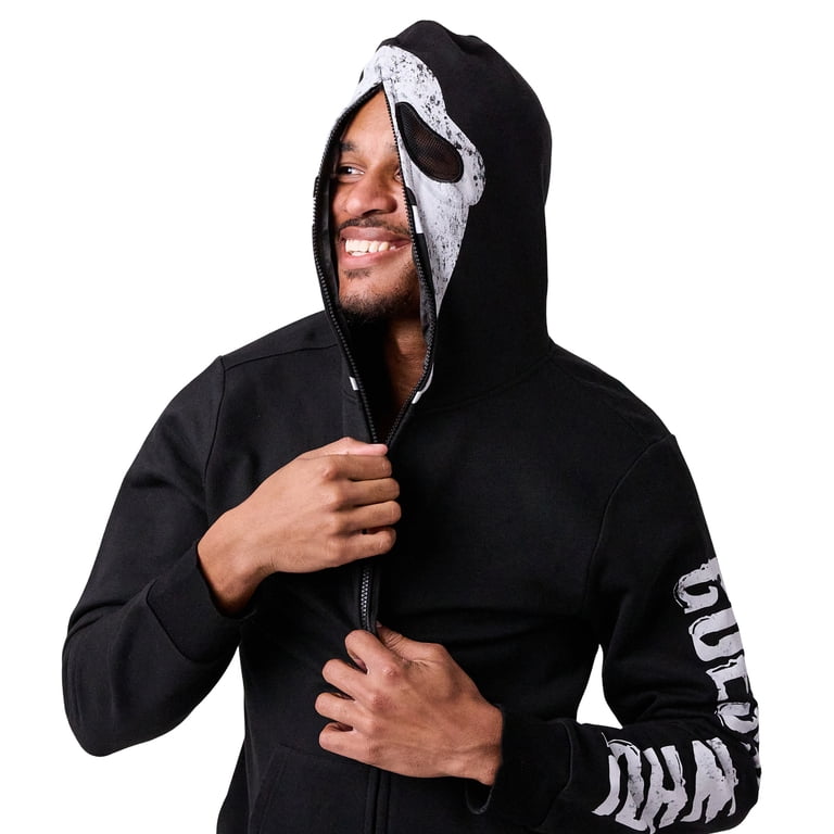 Bioworld, Ghostface Men's Full-Zip Cosplay Hoodie, Large, Black
