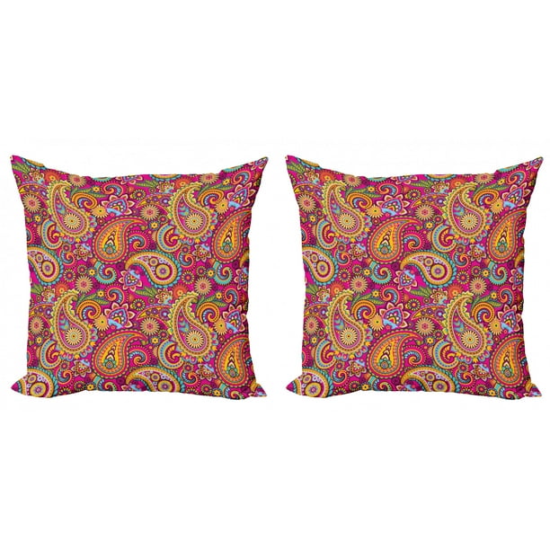 Paisley Throw Pillow Cushion Cover Pack of 2, Paisley Patterns Based on