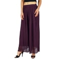 thumbnail image 1 of Bimba Jupe Longue Évasée à Jambes Larges Plissée Style Palazzo pour Femmes, 1 of 6