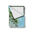 thumbnail image 2 of Island Soft Flannel Fleece Throw Blanket, Tropic Lands Coconut Palms in the Middle of Nowhere Surreal Scenery, Cozy Plush for Indoor and Outdoor Use, 50" x 60", Azure Blue Fern Green, by Ambesonne, 2 of 6