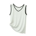 thumbnail image 2 of Juslio Womens Tank V-Neck Solid Color Tank Top Plus Size Casual Breathable Summer Tank Tops, 2 of 5