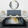 thumbnail image 3 of Designart "Black and Yellow Geometric Abstraction III" Animals Bedding Covert Set - Abstract Geometric Black Abstract Bed Set With 2 Shams, 3 of 6