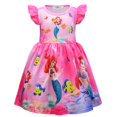 thumbnail image 1 of Girls Kids Mermaid Princess Ariel Printed Party A-line Dress, 1 of 4