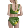 thumbnail image 3 of Daiia Friut Avocado printed 2 piece Swimsuit Bikinis for Women High Waisted Racerback Bathing Suits Summer Tummy Control Scoop Neck Swimwear-Medium, 3 of 8