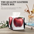 thumbnail image 4 of Red Apples Pattern Tissue Box Cover Leather Square Rectangle Tissue Box Holder for Bathroom Living Room Desk Office Decor, 4 of 7
