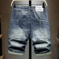 thumbnail image 2 of Pantalones vaqueros cortos para hombre, holgados, anchos, con botones, estilo cargo, estilo vaquero, novedad popular en la moda coreana, diseño vintage, 2 of 4