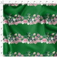 thumbnail image 4 of Soimoi Tissu en Coton Vert Canard Ranunculus & Chrysanthème Imprimé Floral Tissu au Mètre 44 Pouces de Large, 4 of 5