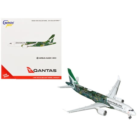 Airbus A220-300 Commercial Aircraft "QantasLink - Minyma Kutjara Tjukurpa" (VH-X4A) White with Graphics 1/400 Diecast Model Airplane by GeminiJets