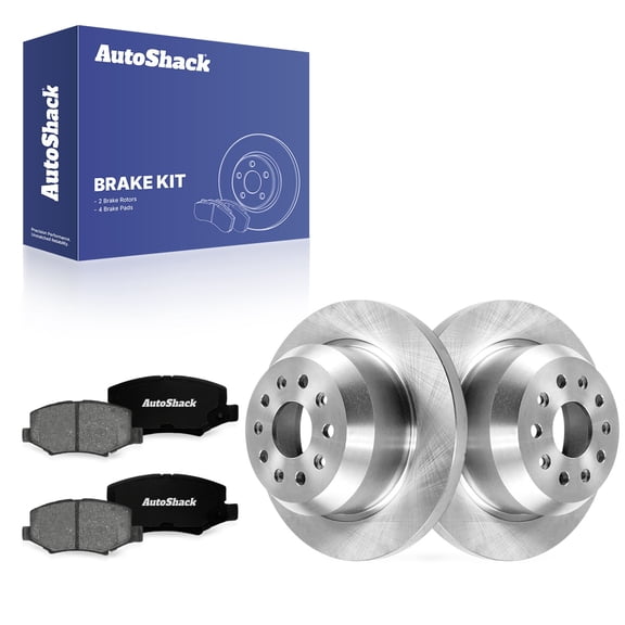 AutoShack Rear Solid Brake Rotors   Premium Ceramic Pads 6-PC Brake Kit Replacement for 2018-2020 Jeep Wrangler 12.91" (328 mm)