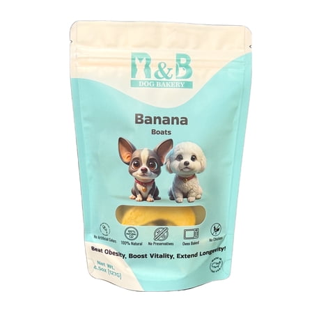 R&B Banana Boats for Dogs, 4.5 oz Bag