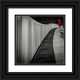 thumbnail image 1 of Antonio Cobo, Marco 12x12 Black Ornate Wood Framed with Double Matting Museum Art Print Titled - Woman in red, 1 of 4