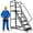 Black, variant on INDEEDING 6 Step Rolling Ladder with Wheels & Handrails, 1200LBS Heavy Duty Rolling Step Ladder, Non-Slip Stair Ladder for Warehouse & Home Use(White)
