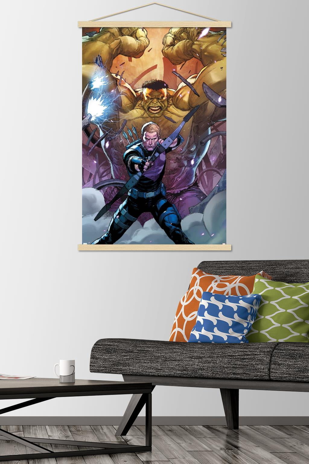 Marvel Comics - Hawkeye and Hulk - Secret Empire #6 Wall Poster with Wooden Magnetic Frame, 22.375" x 34"
