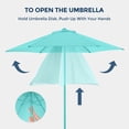thumbnail image 2 of 9ft Outdoor Patio Umbrella - Market Table Pool Deck Umbrella UPF50+ UV Protection with Push Button Tilt, Crank and 8 Sturdy Ribs (Beige, No base), 2 of 9