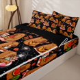 thumbnail image 3 of Homewish Kid Flower Capybara Zipper Full Size Comforter Sets with Fitted Sheet and 2 Pillowcases, Galaxy Stars Zipper Bedding Set, Black Brown, Black Reversible, 4 Pieces, 3 of 6